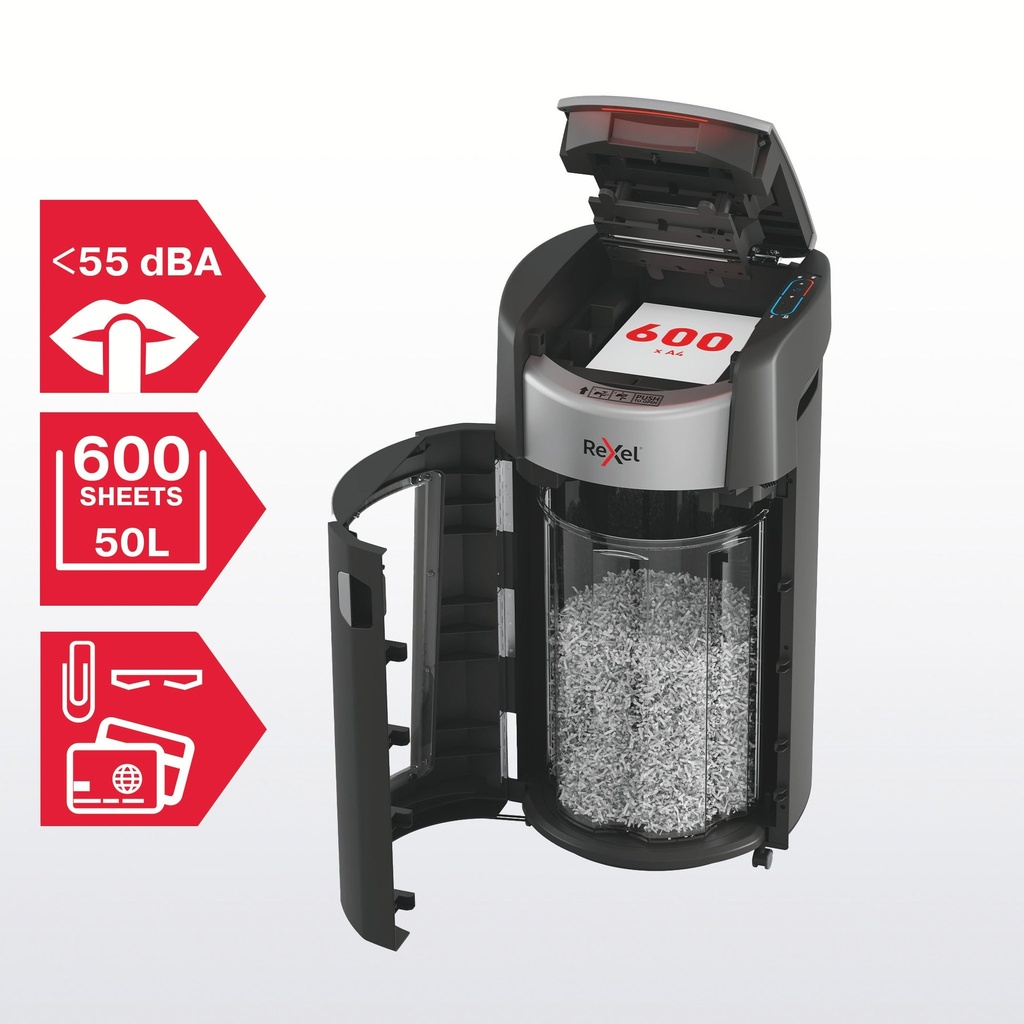 Dokumentförstörare Rexel ShredMax AutoFeed+ 600M P5