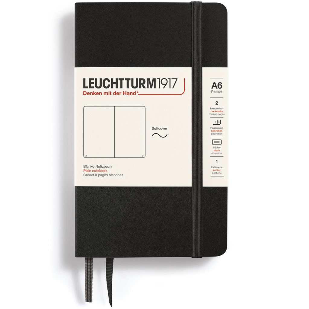 Anteckningsbok A6 soft blank black