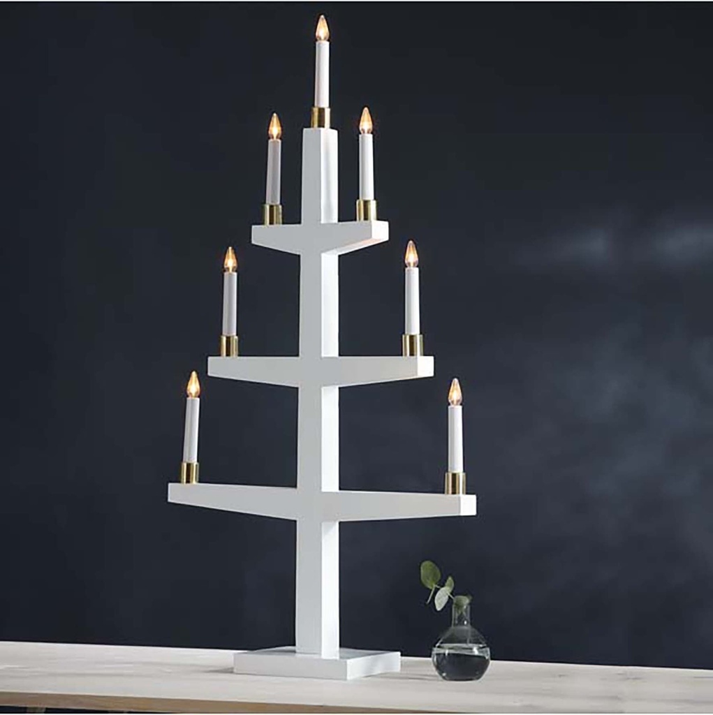 Ljusstake LED Halla Hög Vit