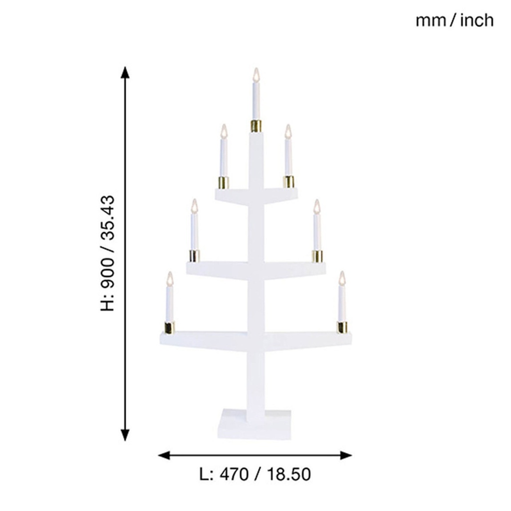 Ljusstake LED Halla Hög Vit