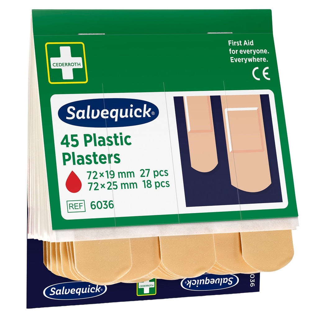 Plåsterrefill plast 6036 6 x 45 st/fp