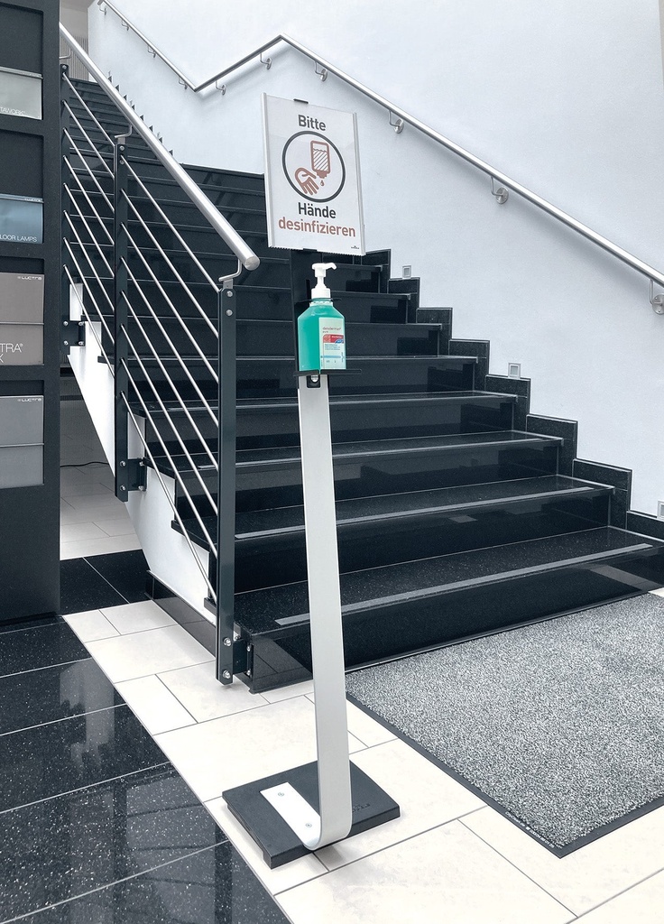 Hygienstation Golvställ handsprit skylt justerbar Durable