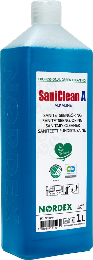 Sanitetsrengöringsmedel SaniClean A 1 liter Nordex Green