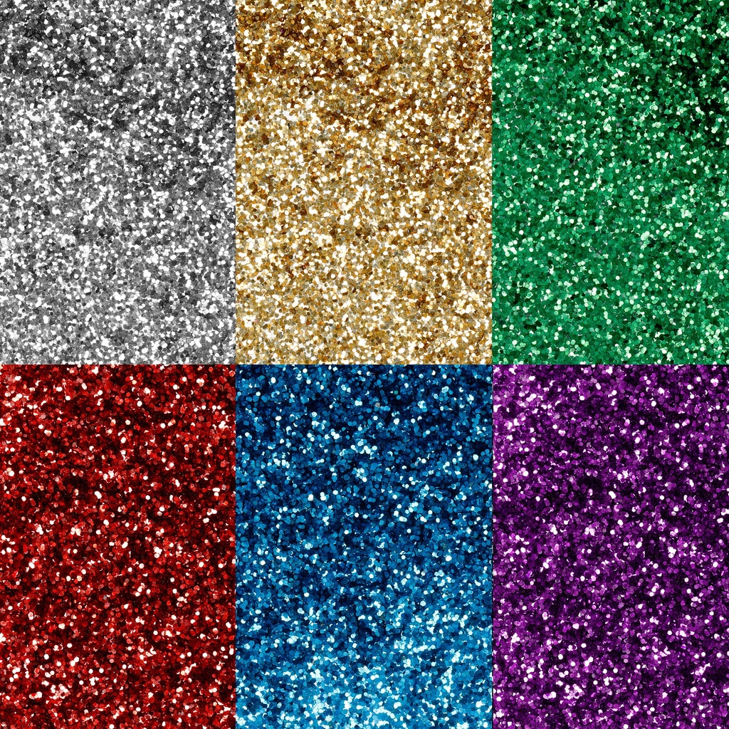 Glitter Bio mixade färger 6x7ml
