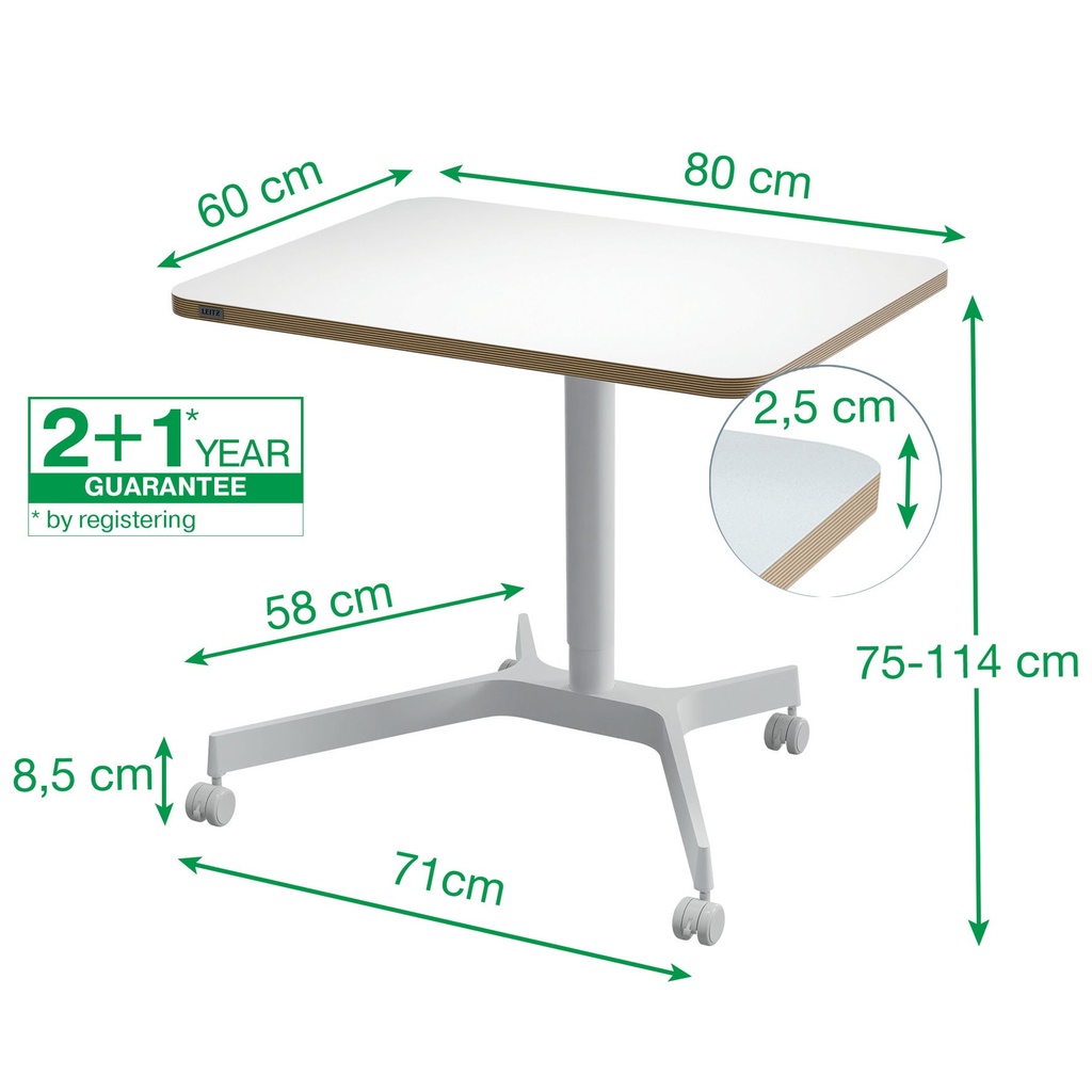 Skrivbord manuellt höj- och sänkbart Ergo