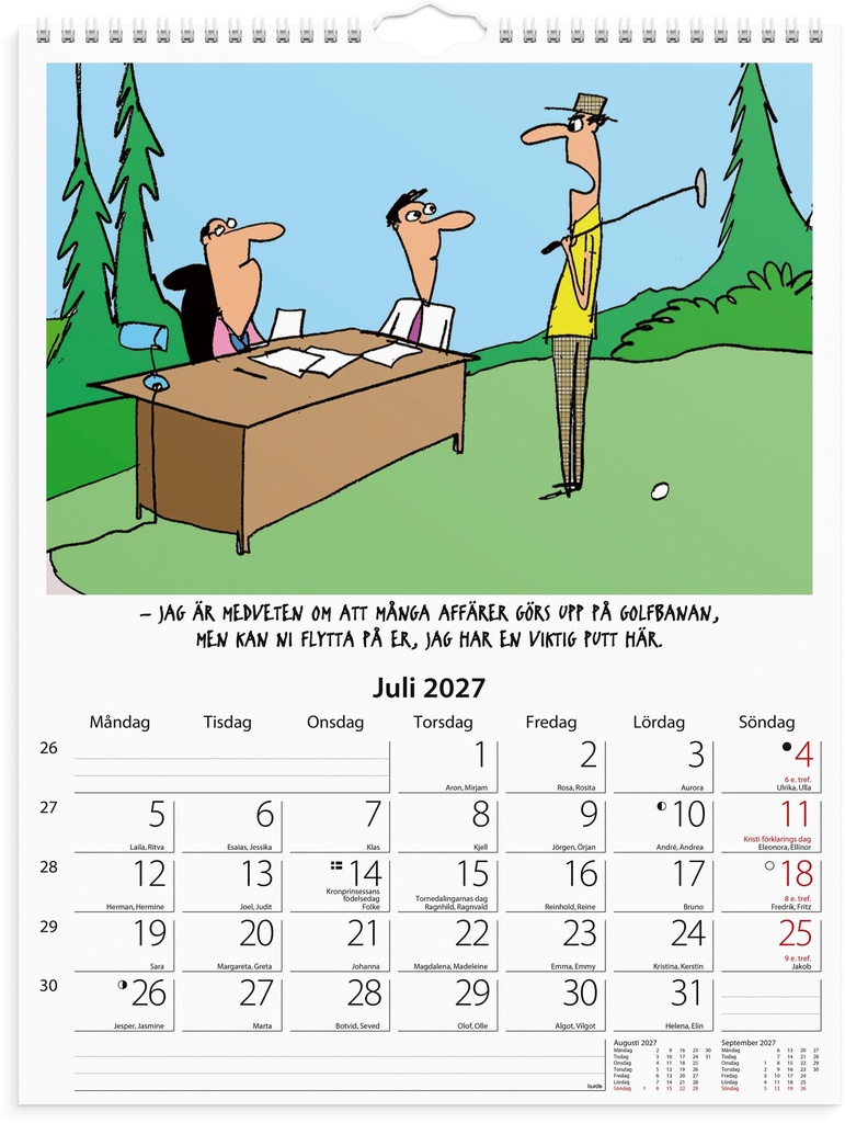 Väggkalender 2027 Kontorshumor Burde