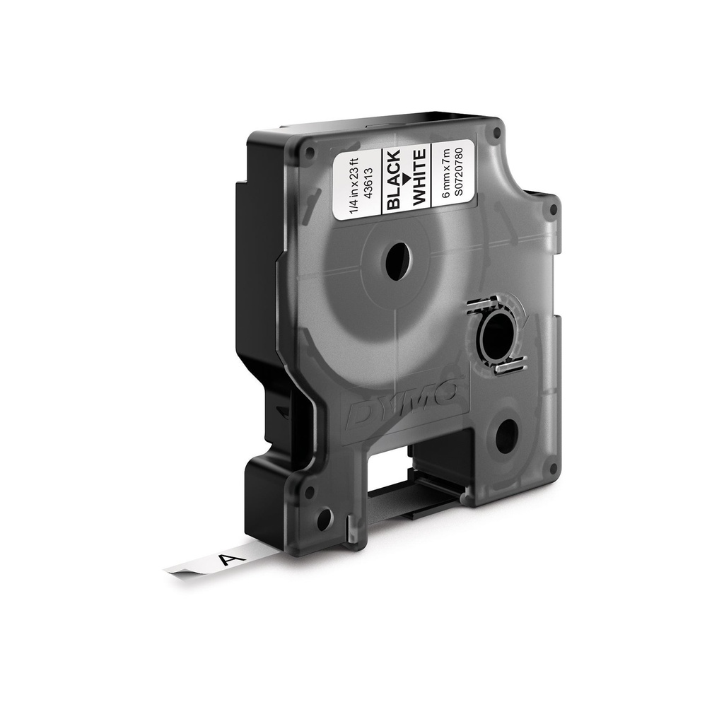 Märkband Dymo D1 6 mm svart/vit
