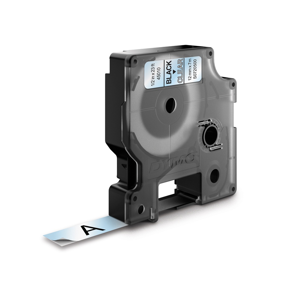 Märkband Dymo D1 sva/klar 12mm