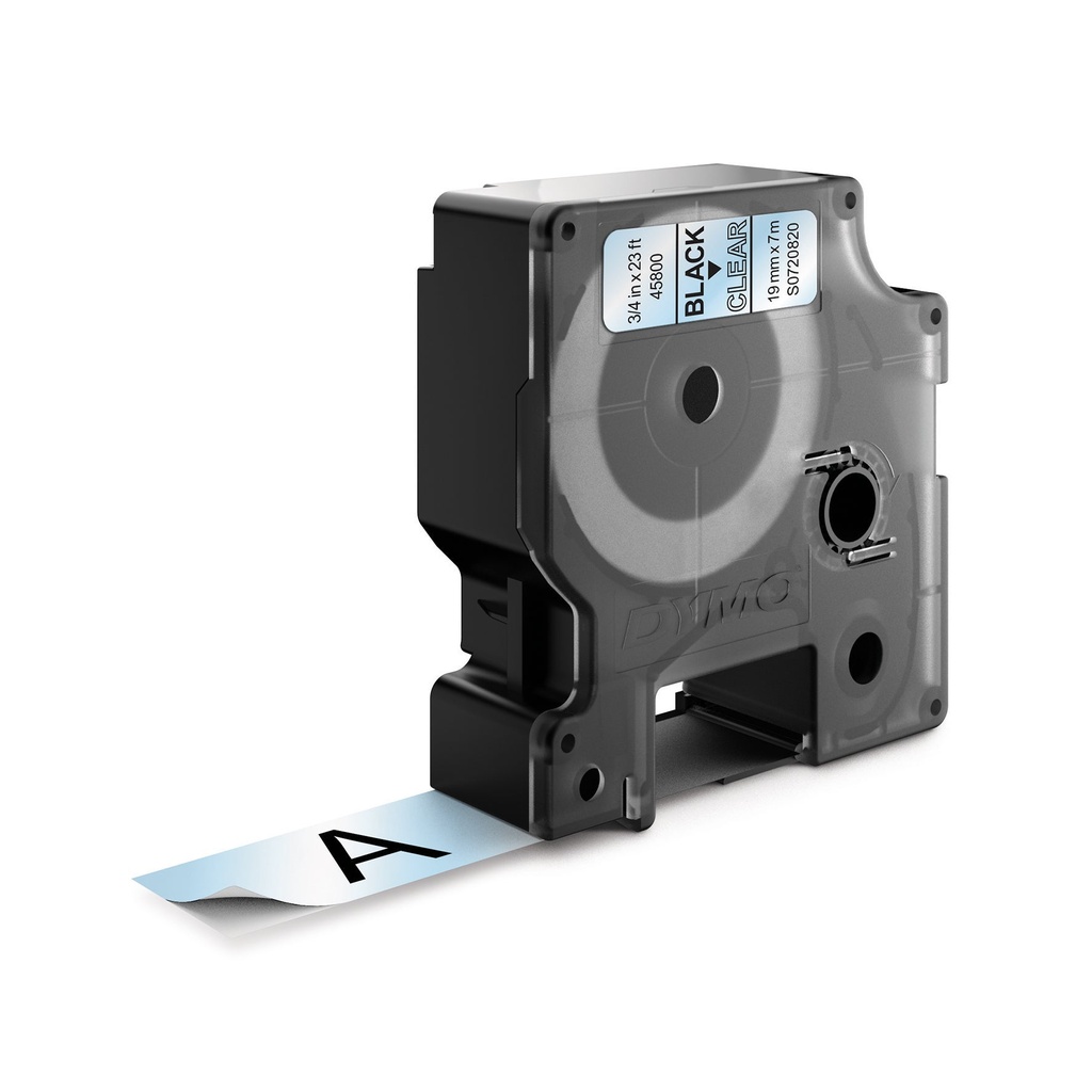 Märkband Dymo D1 19 mm svart/klar