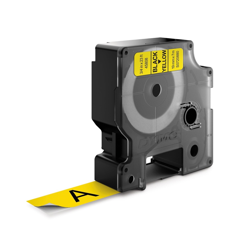 Märkband Dymo D1 19 mm svart/gul
