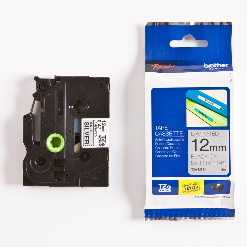 Märkband TZeM931 12mm sva/silv