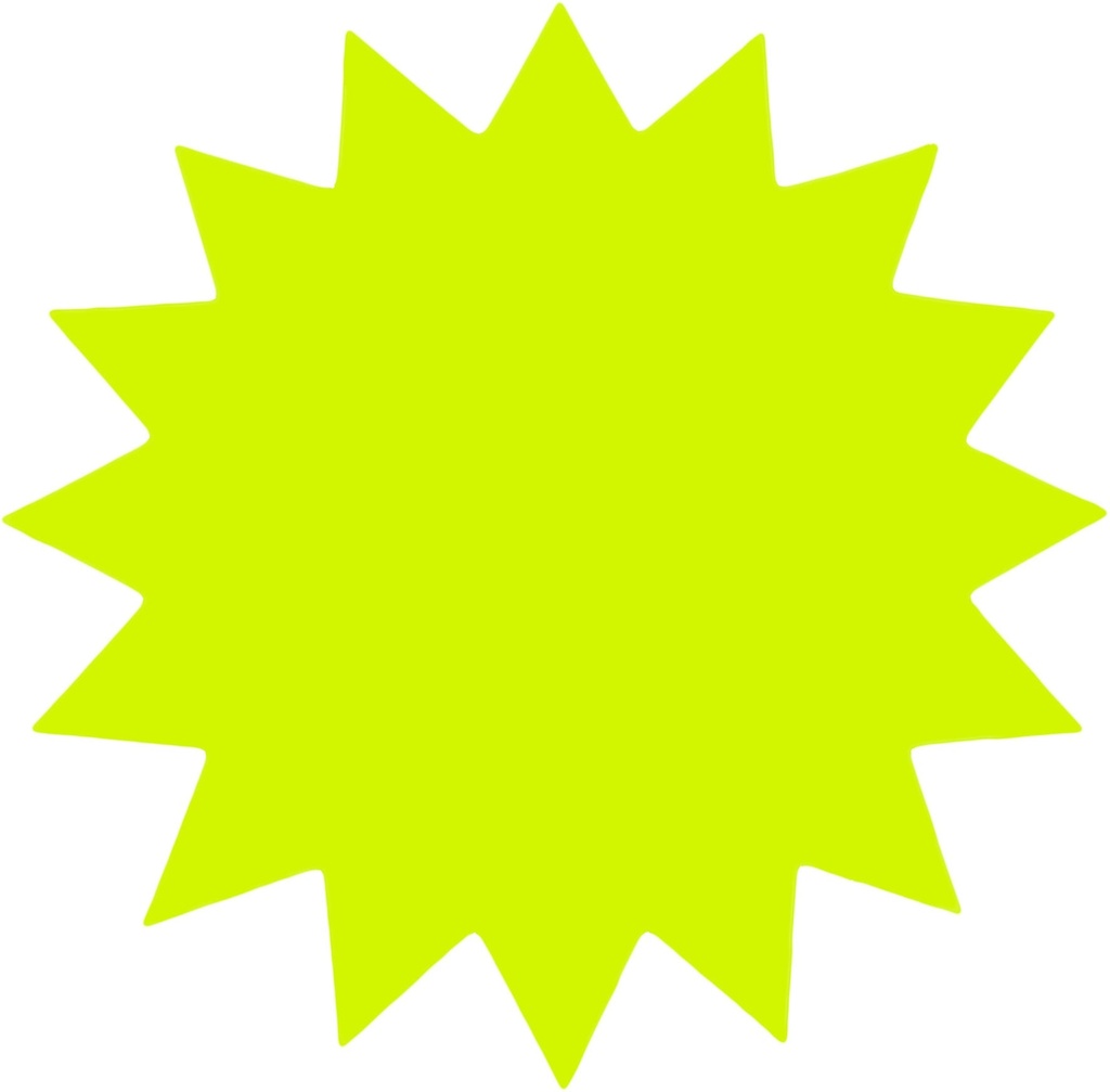 Stjärna 180 mm fluor gul 25 st/fp