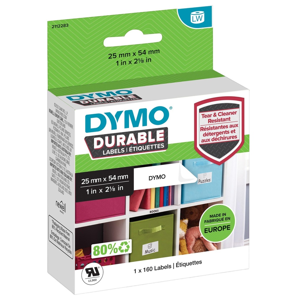 Etikett Dymo X-tålig 25x54mm