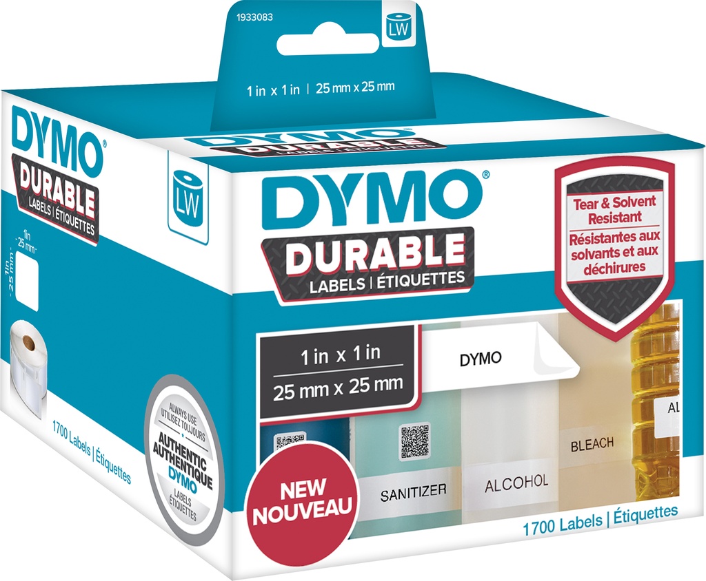 Etikett Dymo X-tålig 25x25mm