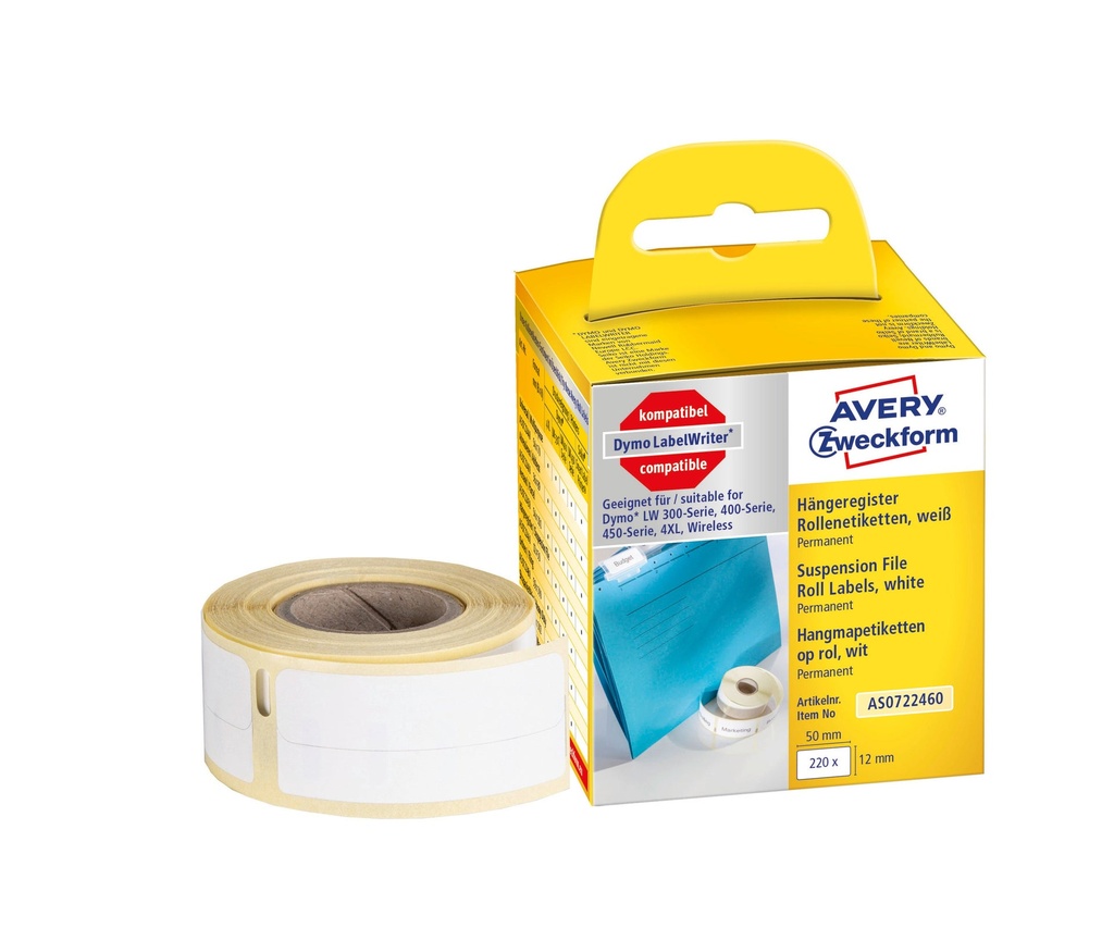 Etikett Avery 50 x 12 mm 220 st/fp