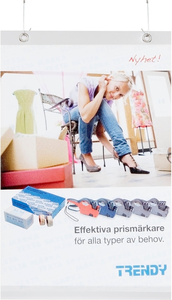 Plastficka frihängande A4