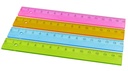 Linjal transp sort färg 15cm