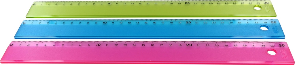 Linjal transparent osorterade färger 30 cm