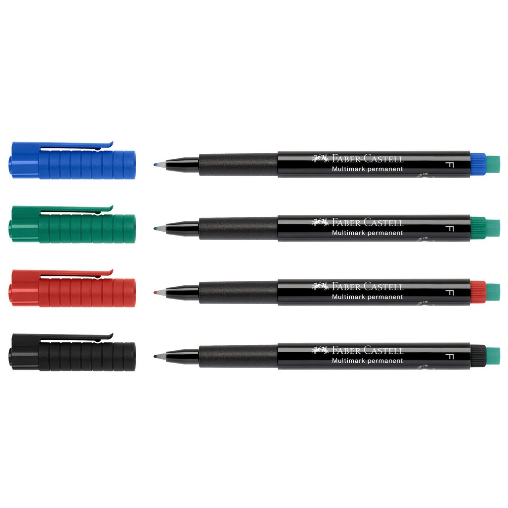 Märkpenna Faber Castell Fine permanent 4 st/fp