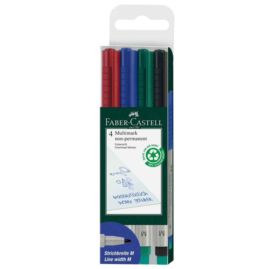 Märkpenna Faber Castell Medium vattenbaserat 4 st/fp