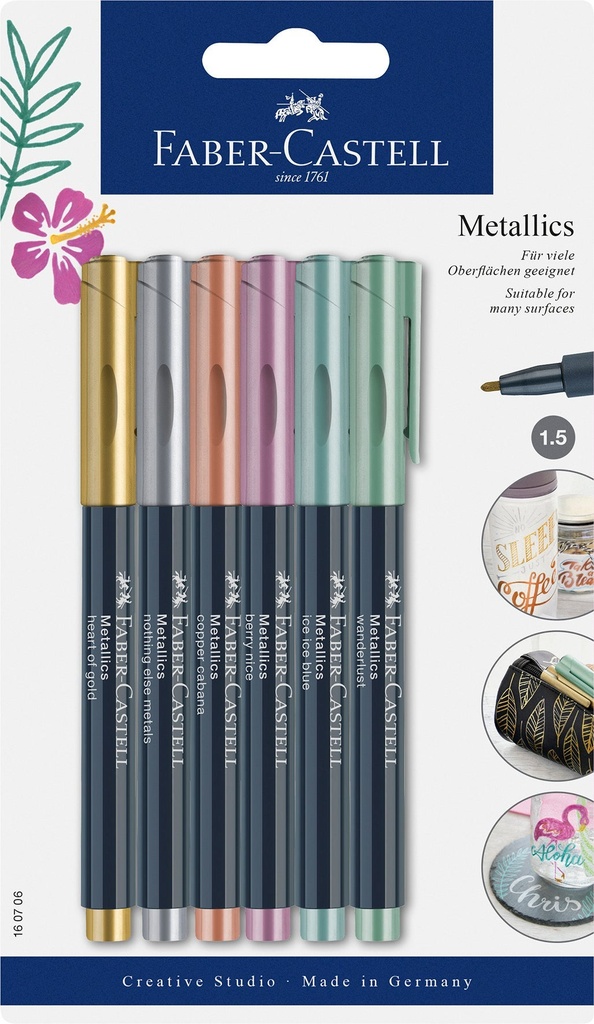 Märkpennor Faber metallic 6/fp