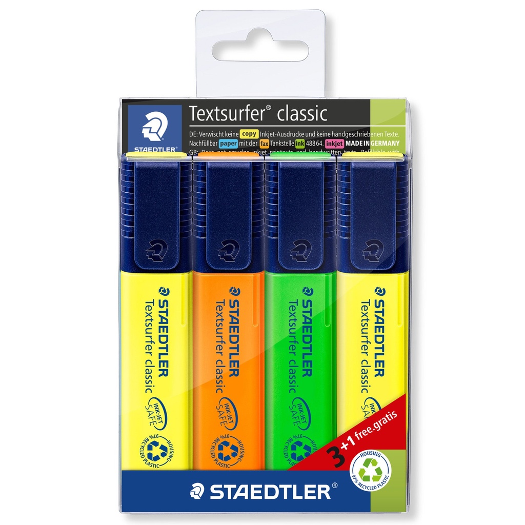 Överstrykningspennor  Staedtler 364 - Textsurfer Classic 4 st/fp