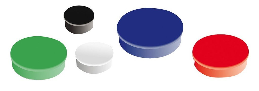 Magnet rund  30 mm sorterade färger 10 st/fp