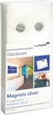 Magnet glastavla 6/fp silver
