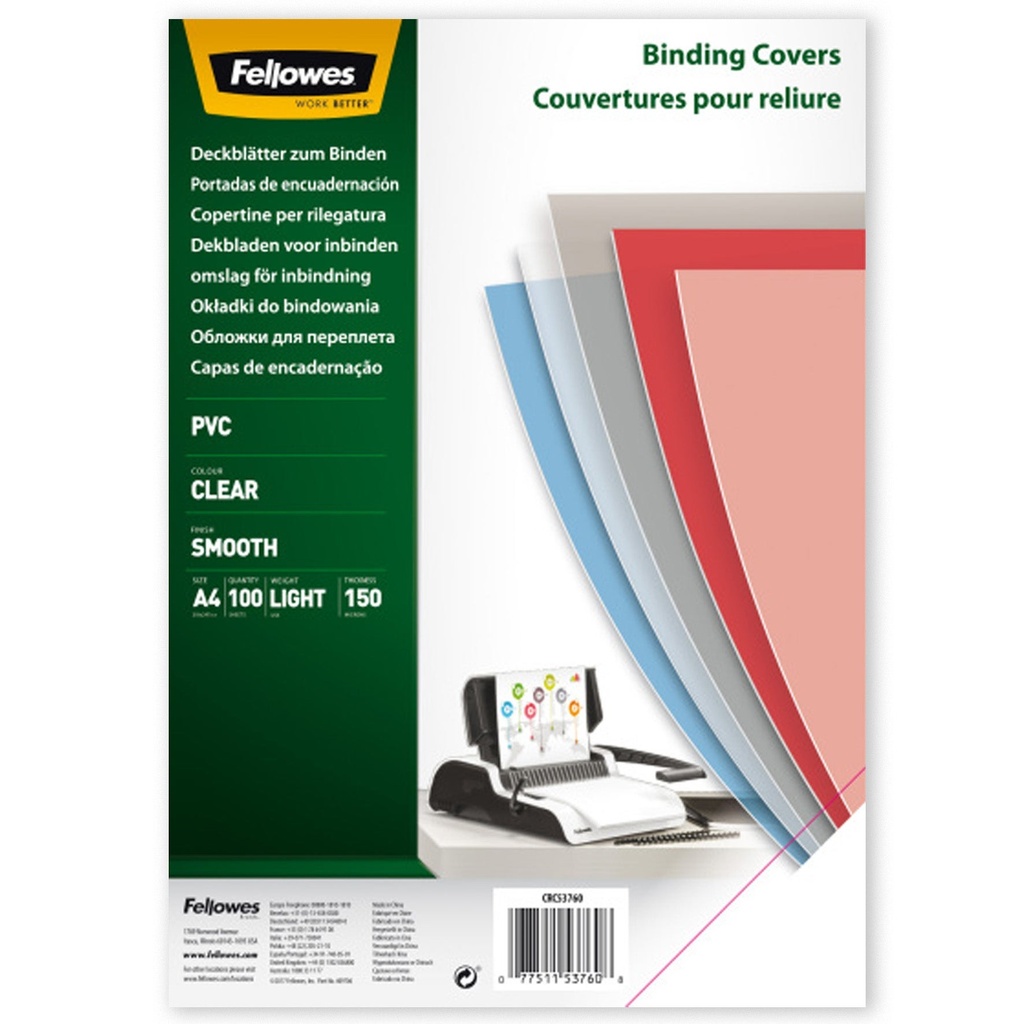 Plastomslag A4 klar 150 mikron 100-pack