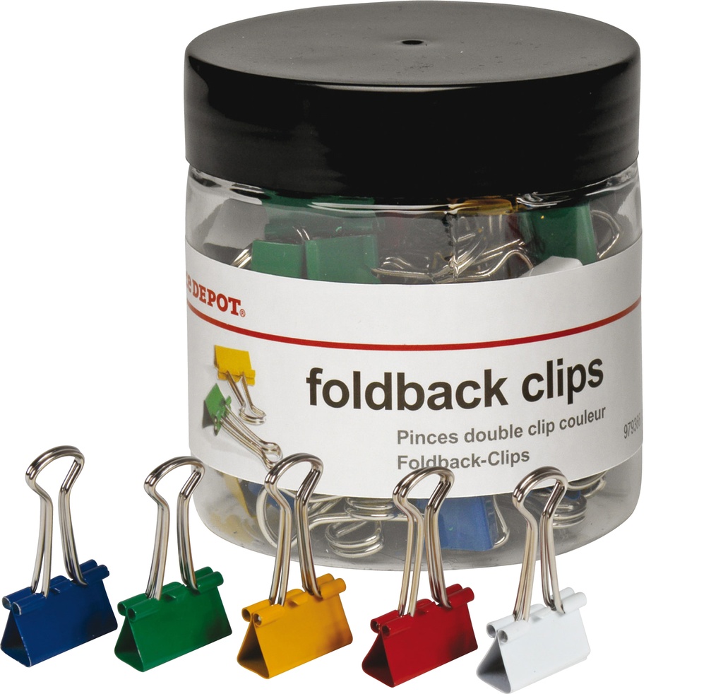 Pappersklämmor 19mm sort 50/fp