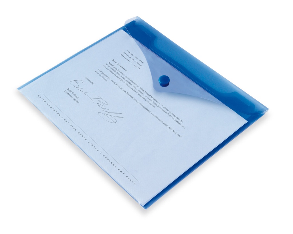 Kuvertmapp OD A4 transp.blå