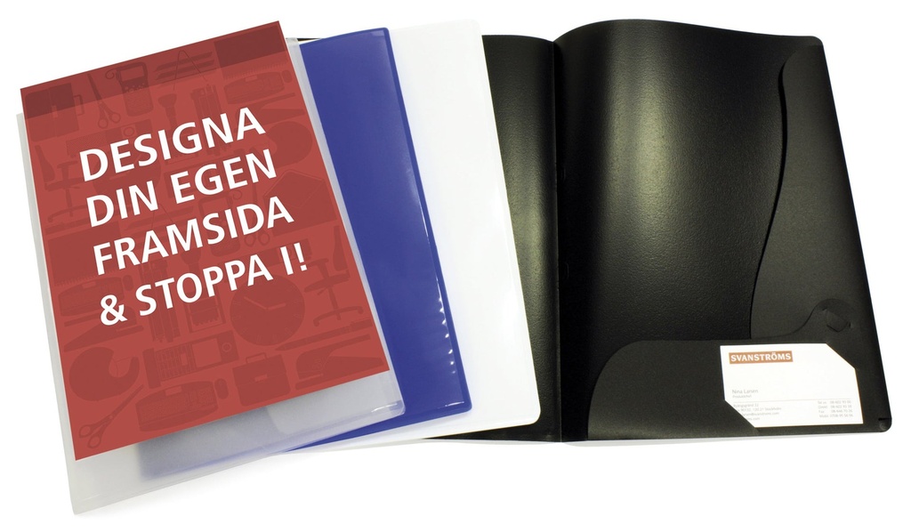 Mapp Niceday 2-klaffar med ficka A4 svart