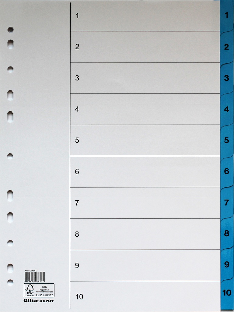 Register flikförstärkt A4 1-10