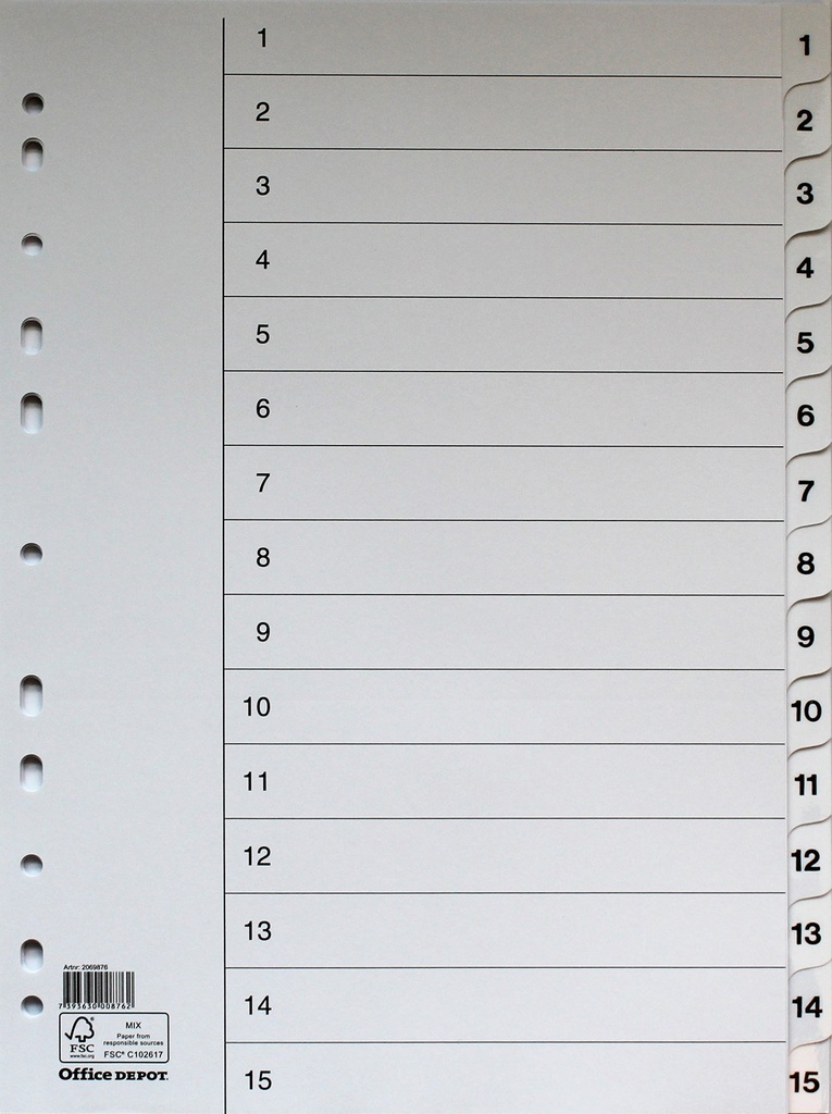 Register flikförstärkt A4 1-15