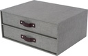 Förvaringsbox Birger 2 lådor canvas Grå