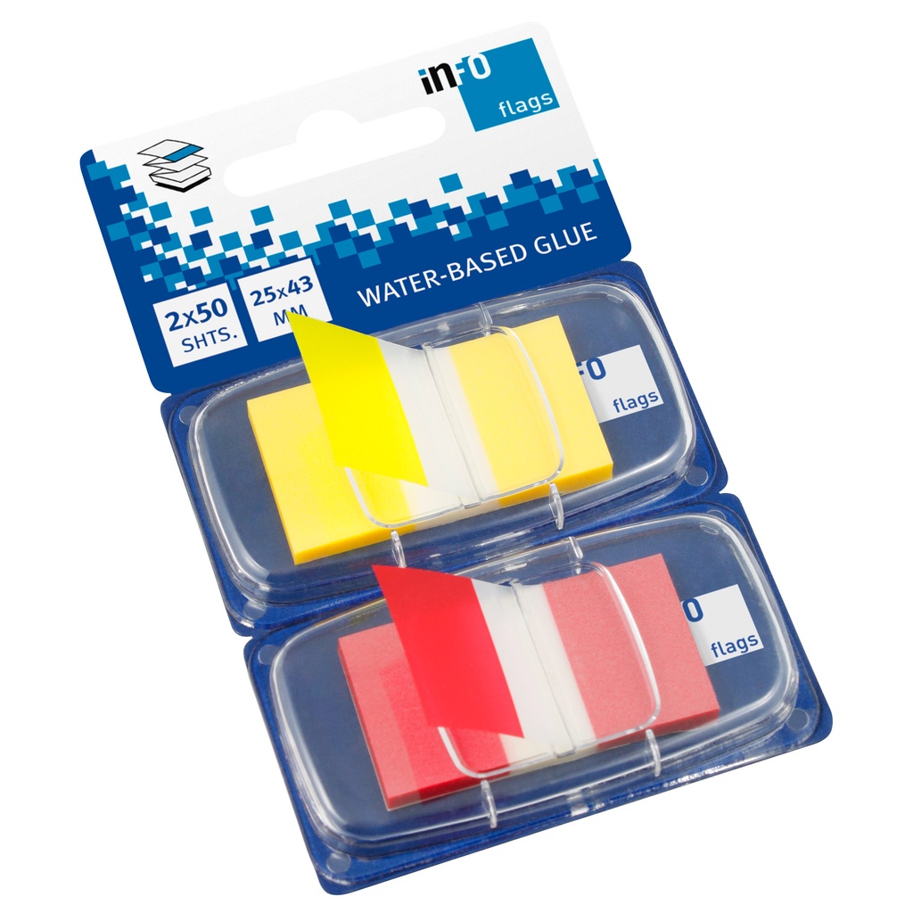 Märkflik 45x25mm gu/röd 2x50/f