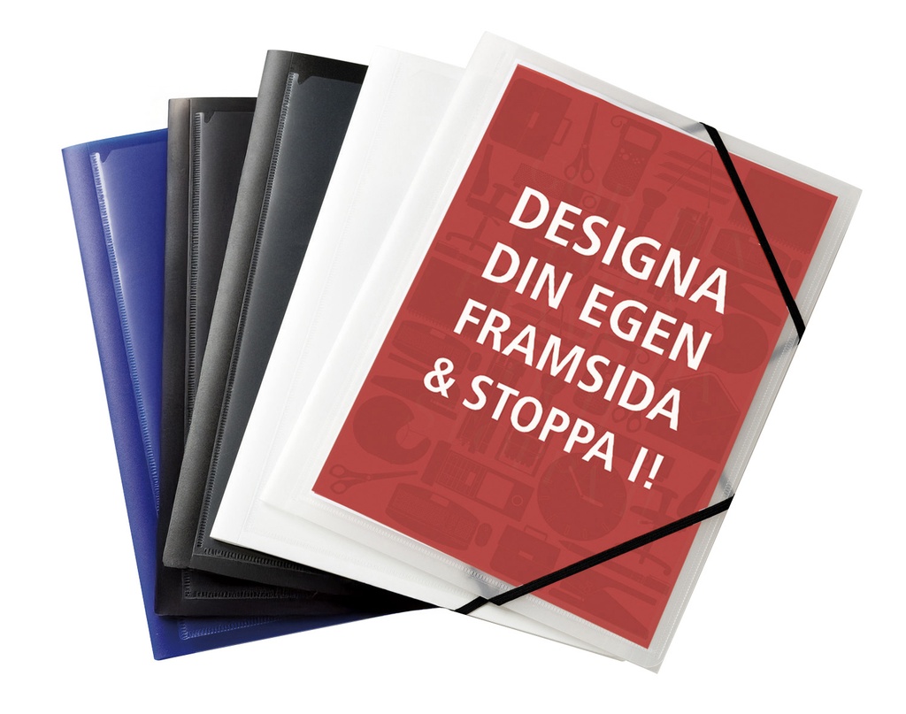 Snoddmapp PP Ficka A4 3-kl svart