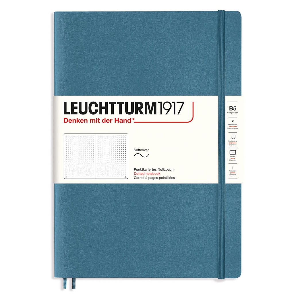Anteckningsbok B5 soft dot Stone Blue