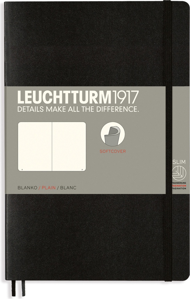 Anteckningsbok B6 soft bla sva