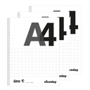 Kollegieblock A4 60g rutat 3/fp