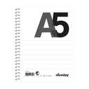 Kollegieblock A5 70blad 60g linjerat ohålat