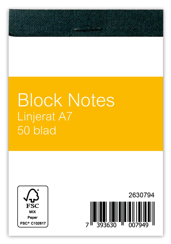 Blocknotes A7 50bl linjerat