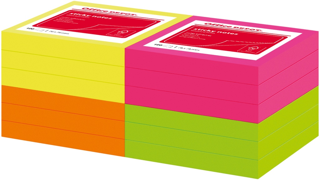 Notis Office Depot 76x76 neon