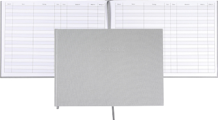 Besöksbok 260x210 textil grå