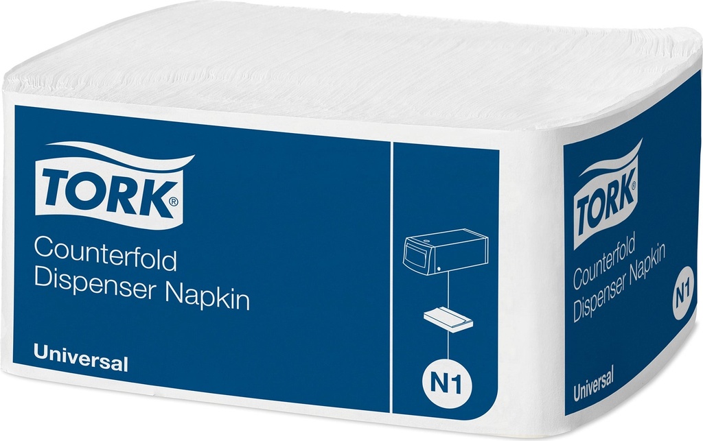 Dispenserservett N1 33x30 cm 1-lag 7200 st