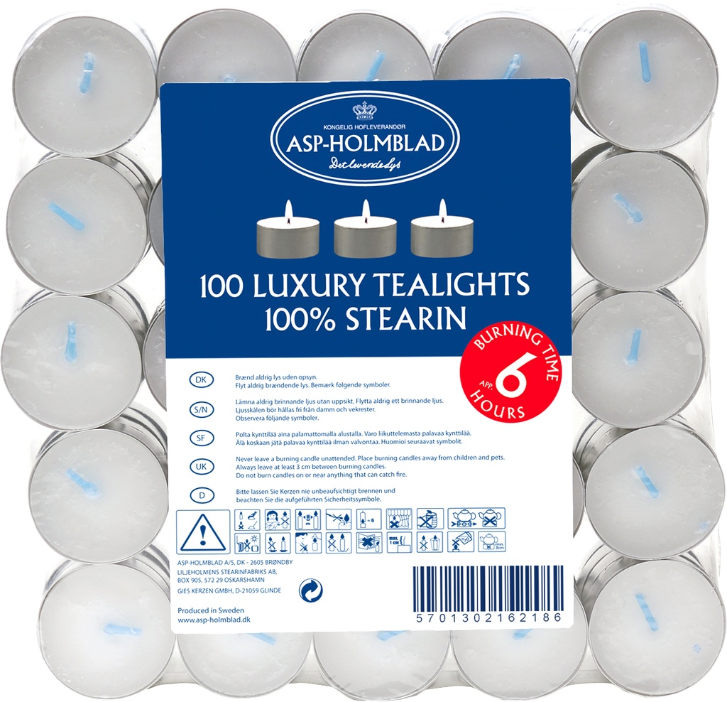 Värmeljus stearin 100-pack 6h