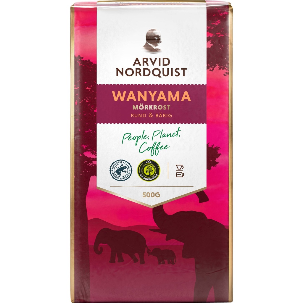 Kaffe Wanyama Malet Mörkrost 500 g