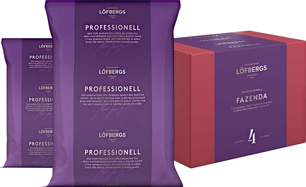 Kaffe Löfbergs Professionell Fazenda Hela Bönor Mörkrost 1000 g