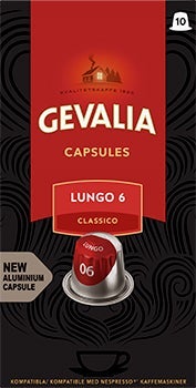 Kaffekapsel Lungo Gevalia 10 st/fp