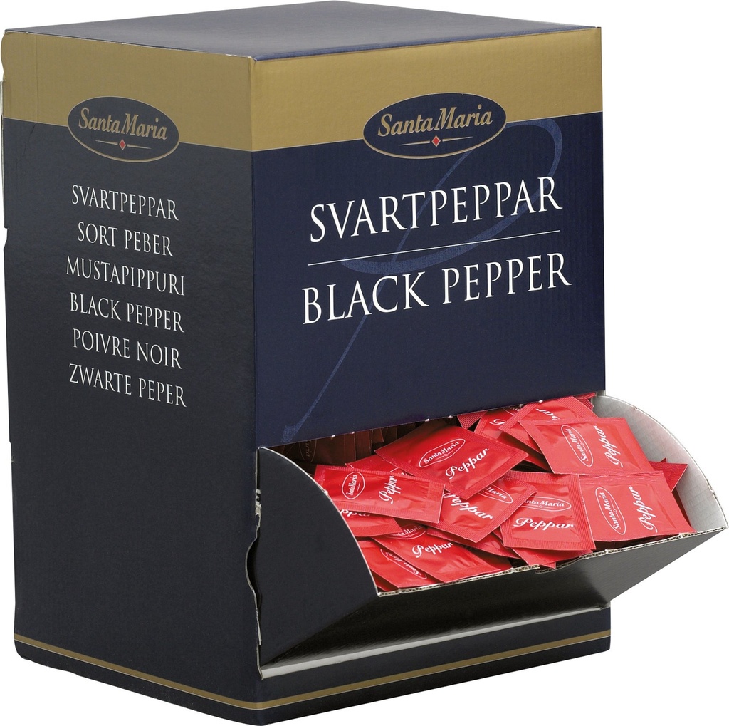 Svartpeppar portion 1500 st/påse Santa Maria